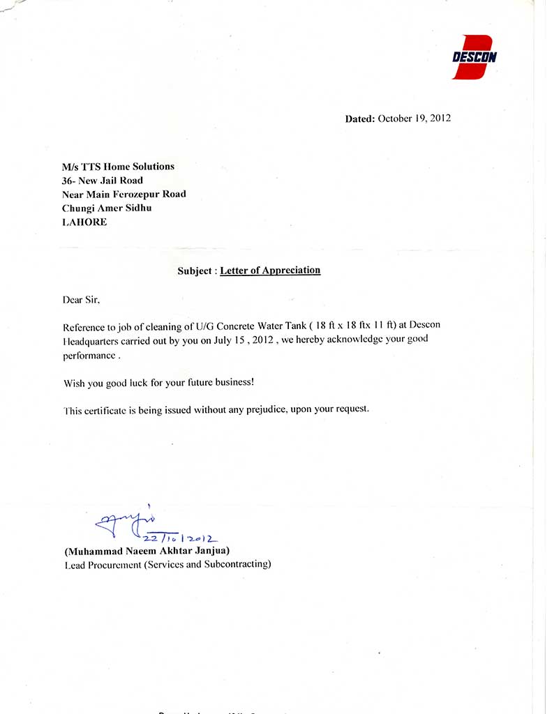 DESCON certificate