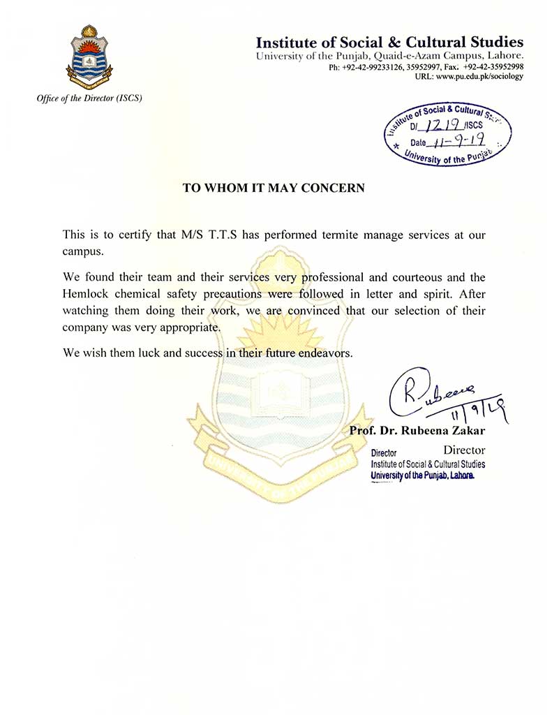 Punjab University certificate